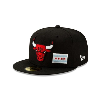 Chicago Bulls Gorra | New Era NBA Team Describe 59fifty Fitted Cap Mexico - Negros